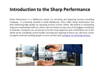 European Car Service Specialists Melbourne - Sharpperformance