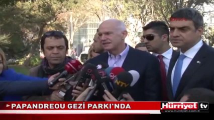 George Papandreou gezi parkına fidan dikiyor
