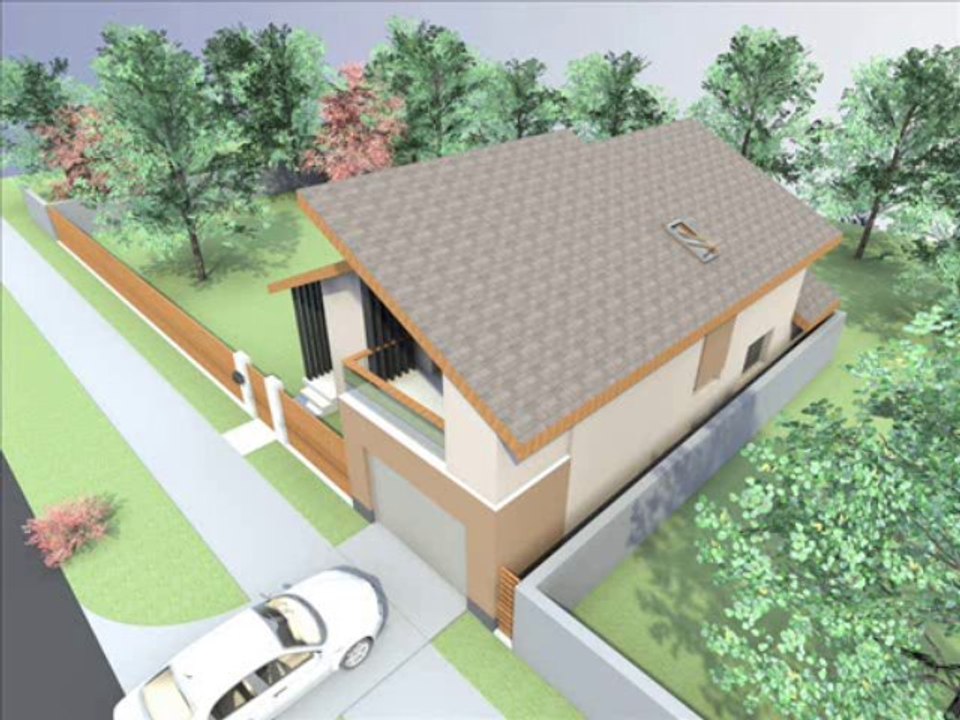 Proiect casa moderna cu mansarda. Casa NB 23