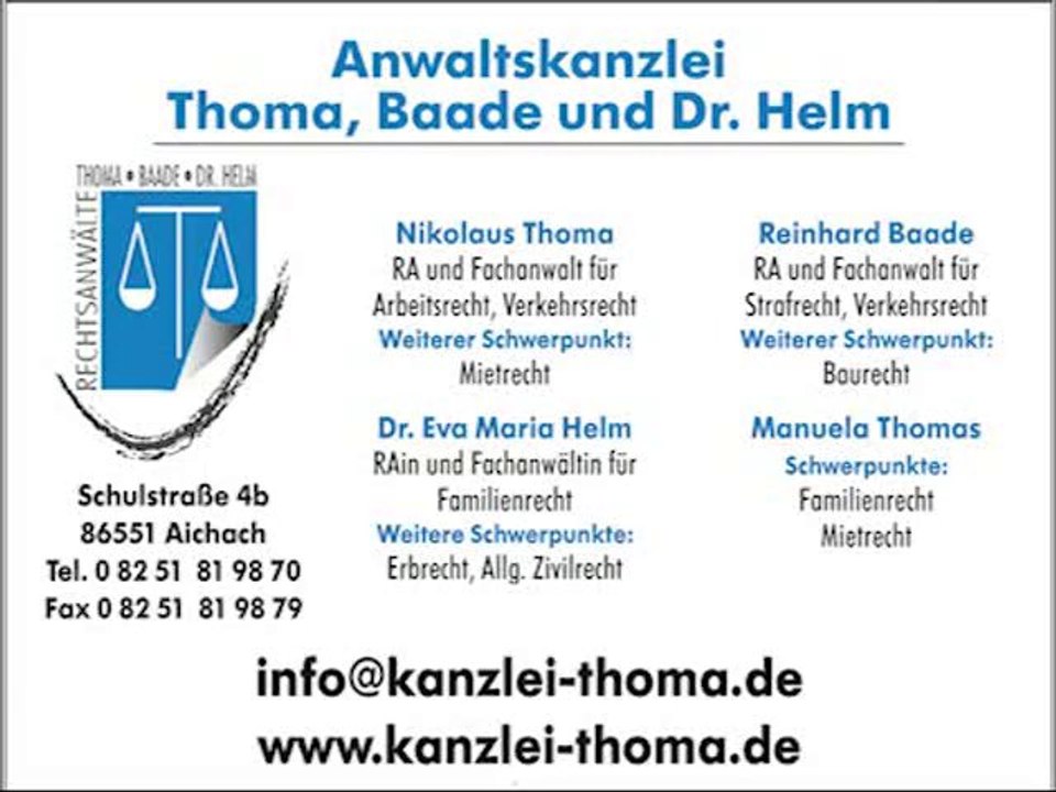 Rechtsanwälte Pöttmes, Anwalt Thoma, Baade, Dr. Helm & Kollegen – www.kanzlei-thoma.de
