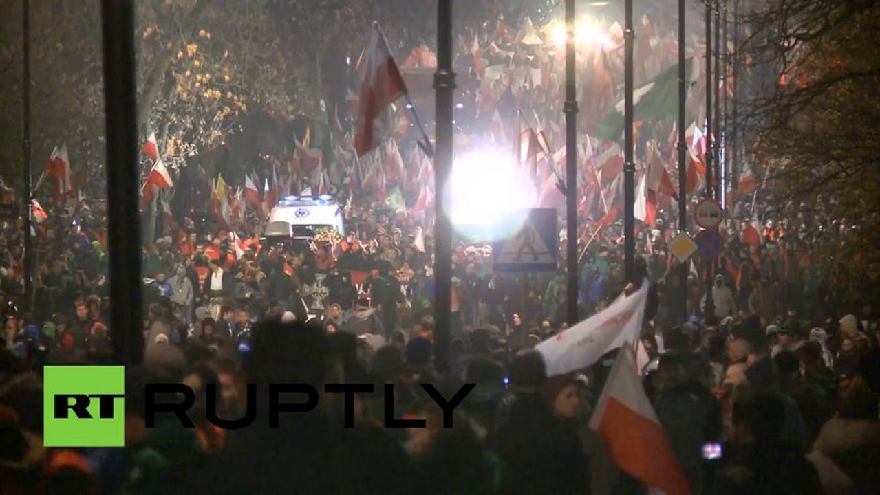 NEWS FLASH  Warsaw riot video_ Nationalists attack Russian Embassy
