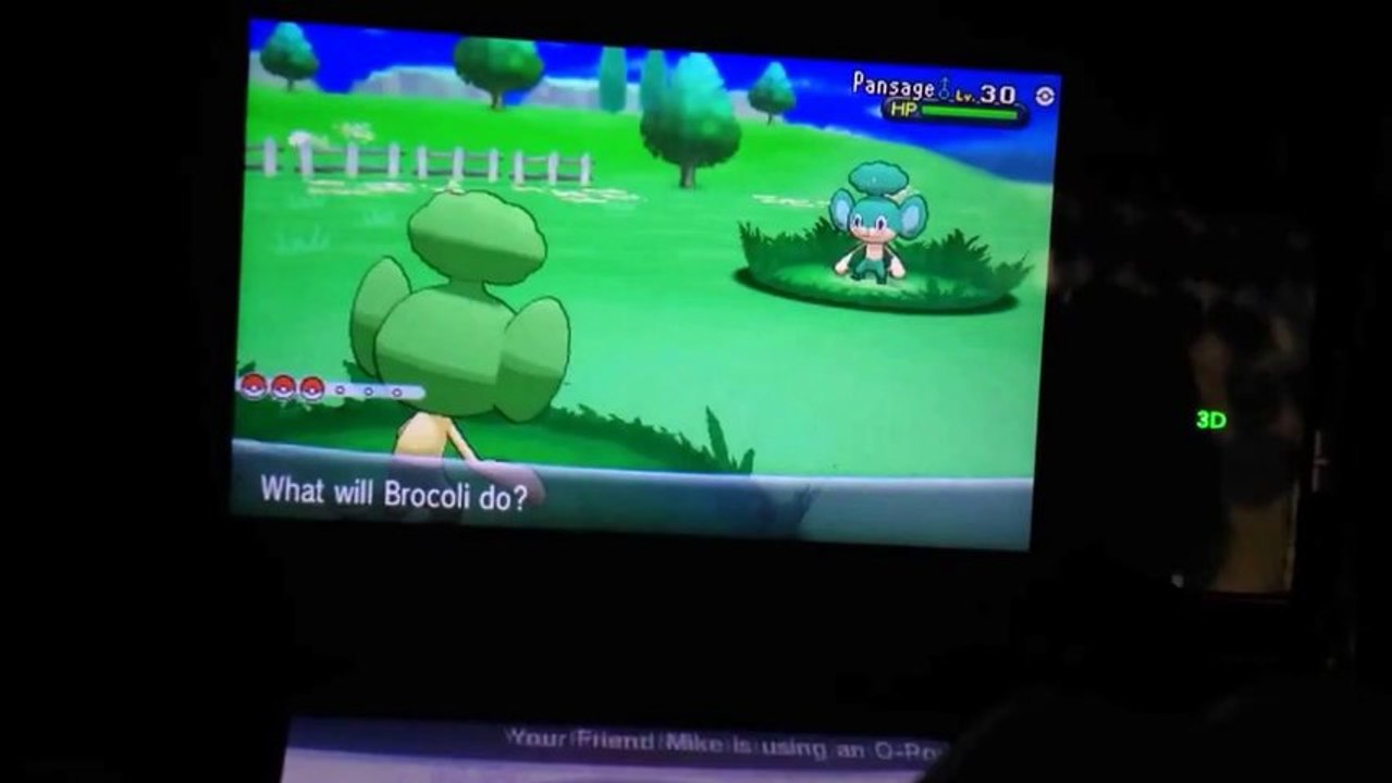 Pokemon Y: Shiny Pansage After 130 REs! (With Evo)