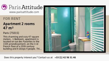 1 Bedroom Apartment for rent - Convention, Paris - Ref. 6096