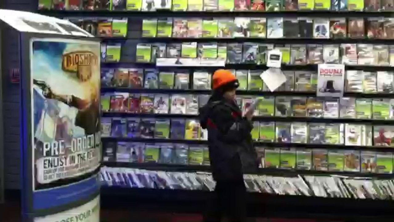 Me playing the wii u at gamestop