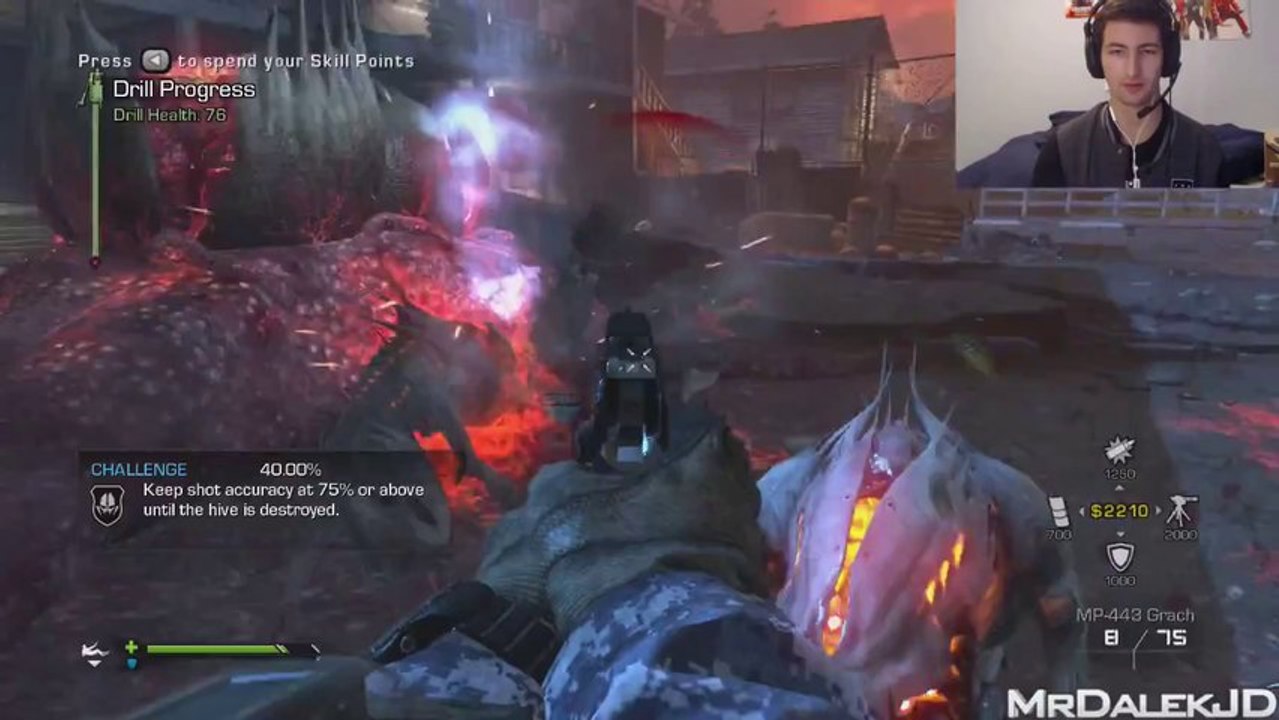 GHOSTS "EXTINCTION" Gameplay - LIVE FACECAM w/Dalek #1 - (COD Ghost Extinction Alien Gameplay)