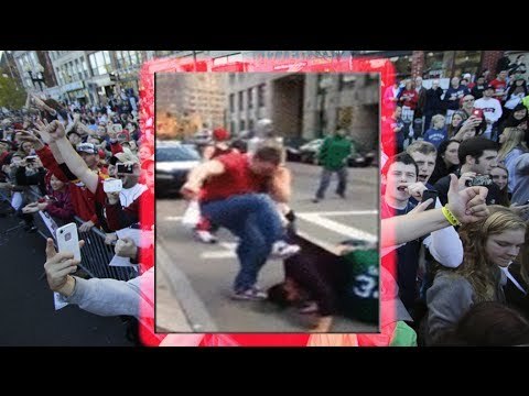 Vicious assault: Two men videoed curb-stomping bystanders at Red Sox victory parade