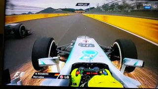 F1 2013 Kore GP'de Nico Rosberg'in Ön Kanadının Kırıldığı Anlar [HD]