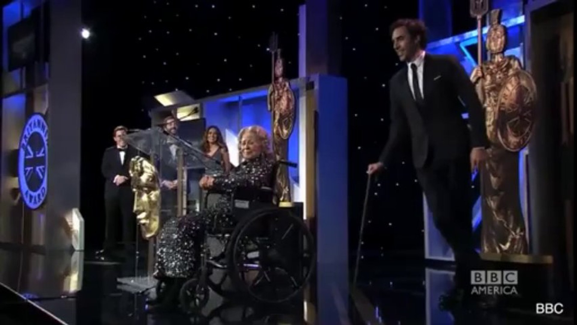Sacha Baron Cohen Knocks Elderly Woman Off Stage During Prank - video  Dailymotion