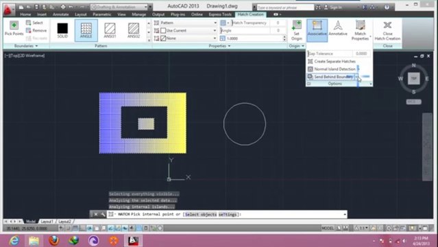 Autocad 2013 tutorial hatch gradient boundary in hindi Urdu (23-50) Bu MNRAQ