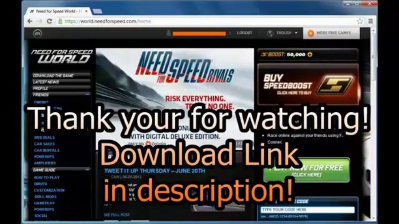 Need For Speed World - Boost Generator - 2013