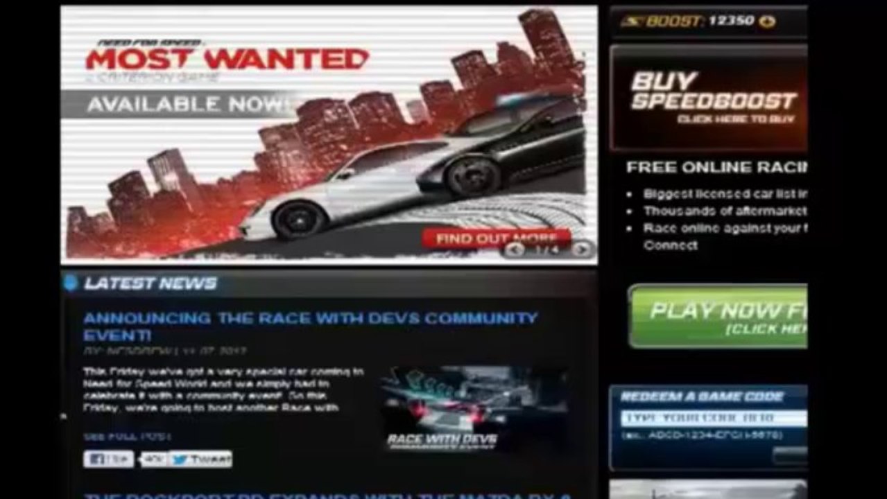 NFS World Boost Hack Generator- November 2013 New Update