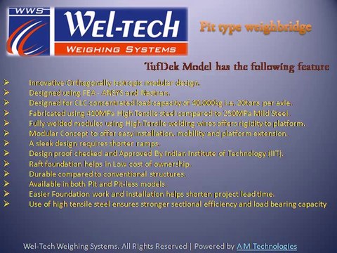 Pit type weighbridge manufacturers, pit type weighbridge exporter, suppliers, Gujarat, India