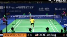 China Open 2013: Tanongsak VS Chong Wei Feng Set1