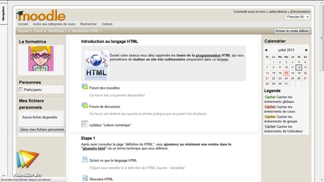 Tutoriel Moodle pour enseignants : Créer un glossaire dans Moodle | video2brain.com