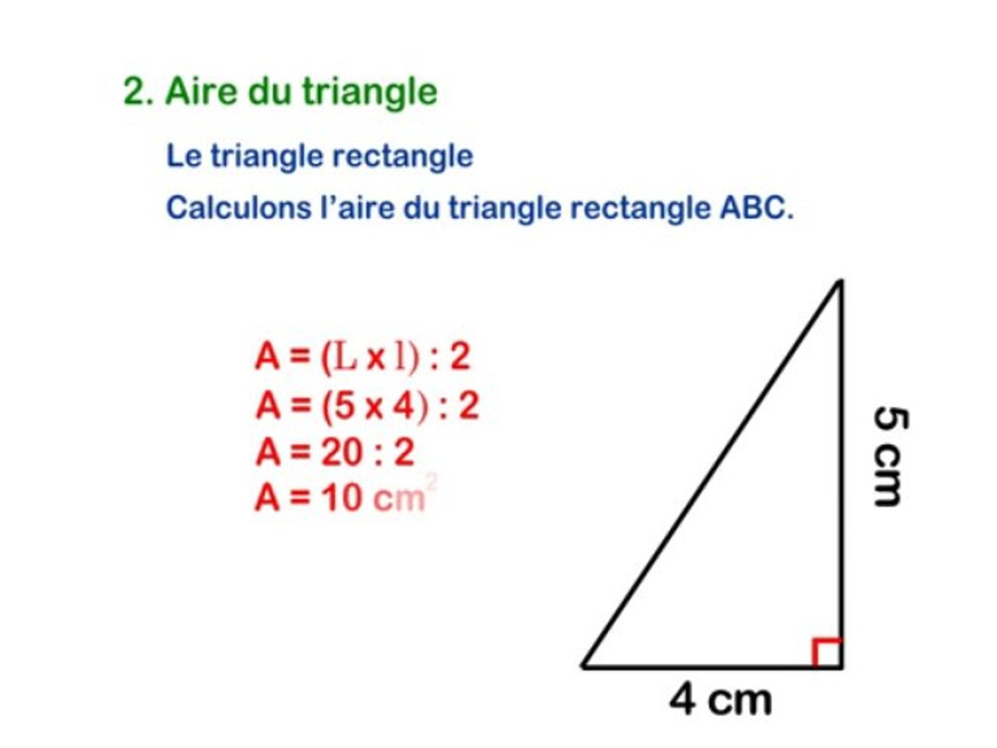 Triangle Rectangle Calcul Triangles périmètres et aires - Vidéo Dailymotion