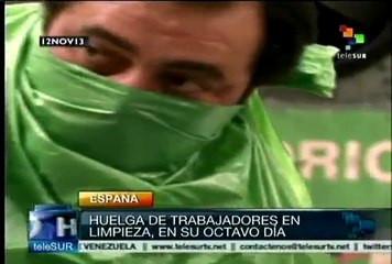Nueve días cumple huelga de trabajadores de limpieza en España