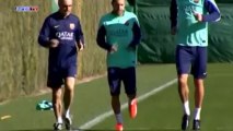 Jordi Alba entrenó hoy con el Barcelona después de dos meses lesionado