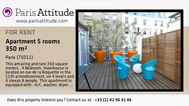 4 Bedroom Townhouse for rent - Voltaire, Paris - Ref. 8169