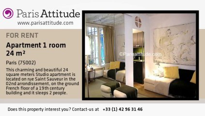 Studio Apartment for rent - Montorgueil, Paris - Ref. 3386