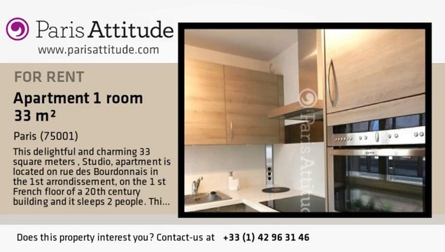 Studio Apartment for rent - Louvre, Paris - Ref. 7898
