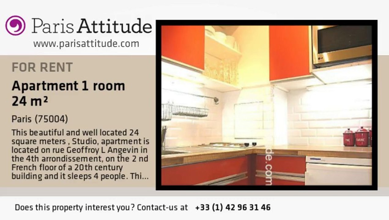 Studio Apartment for rent - Centre George Pompidou, Paris - Ref. 6921