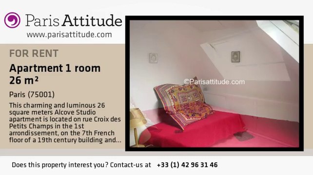 Alcove Studio Apartment for rent - Palais Royal, Paris - Ref. 3050