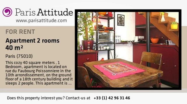 1 Bedroom Duplex for rent - Poissonnière, Paris - Ref. 4815