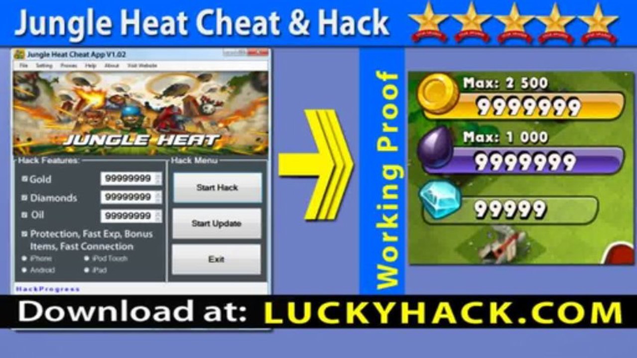 Jungle Heat Cheat Gold, Oil, Diamonds - No rooting -- Functioning Jungle Heat Gold Cheat