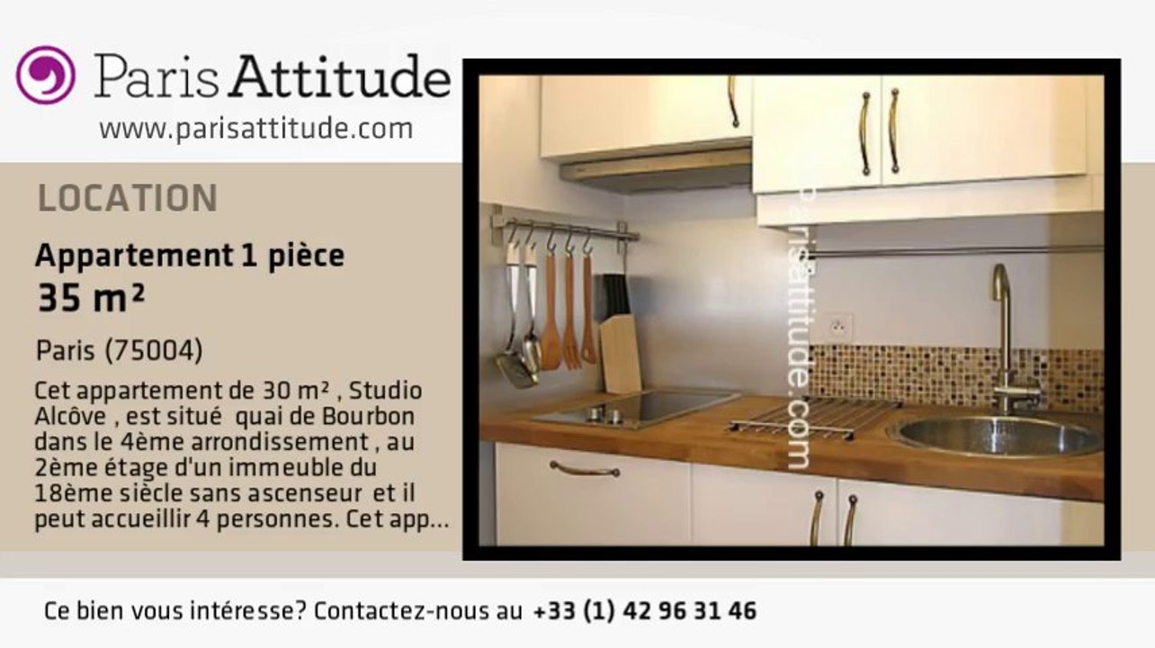 Appartement Alcove Studio à louer - Ile St Louis, Paris