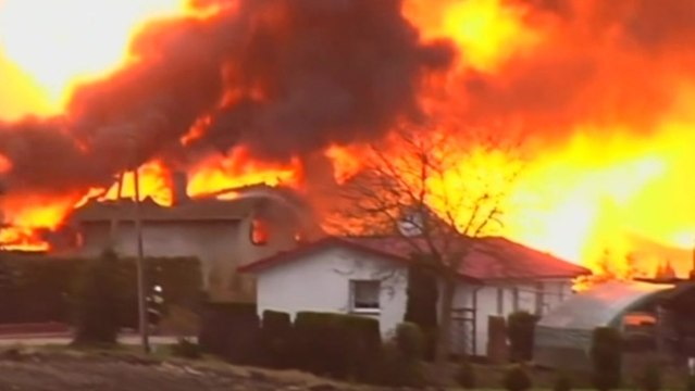 Poland gas explosion starts massive blaze