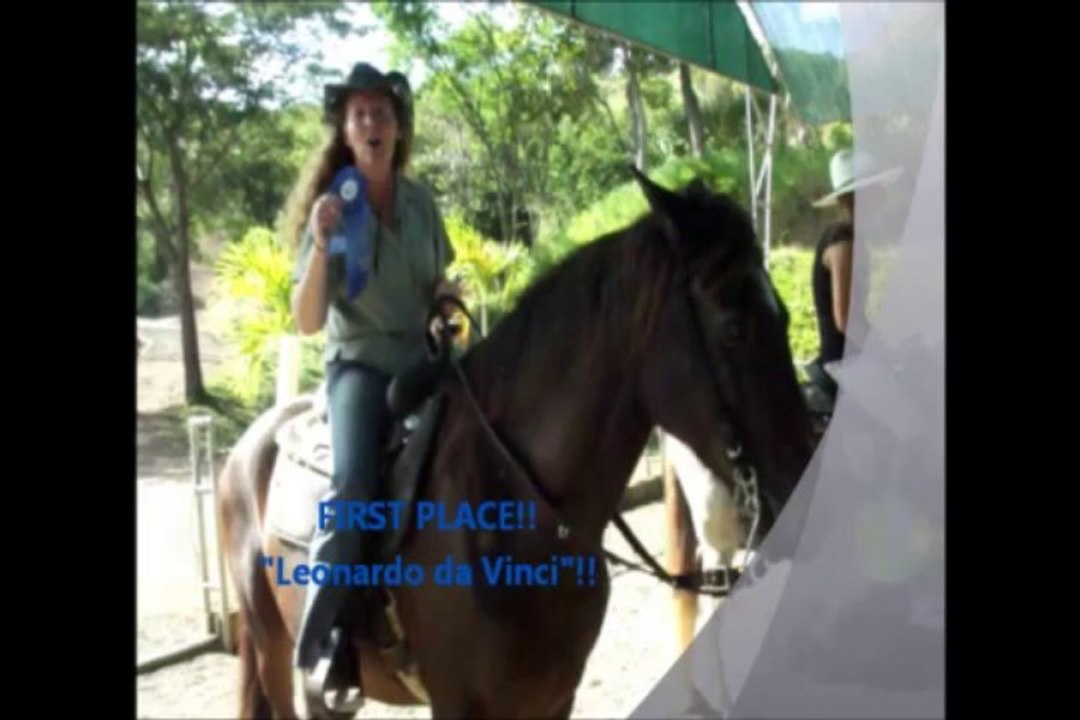 HORSE COMPTETITION AT TIERRAS NATIVAS FARM 1ST Place for Laurie with 'Leonardo da Vinci'