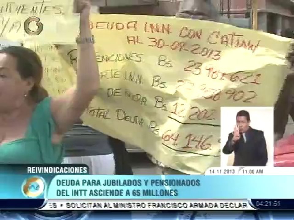 Jubilados y pensionados del INN protestan para exigir reivindicaciones salariales