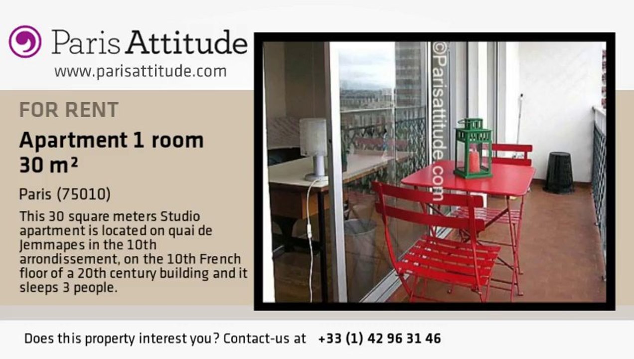 Studio Apartment for rent - Canal St Martin, Paris - Ref. 3359