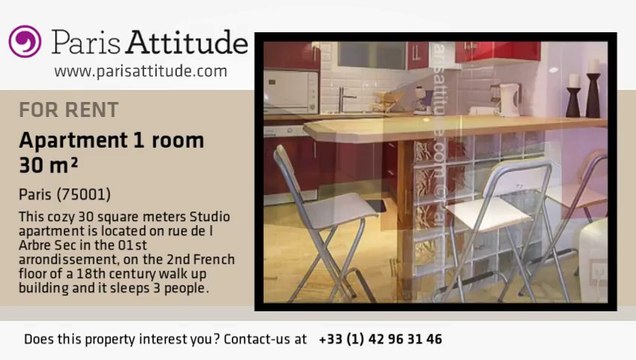 Studio Apartment for rent - Louvre, Paris - Ref. 4541