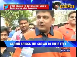 Sachin Tendulkar brings in a crowd at Wankhede