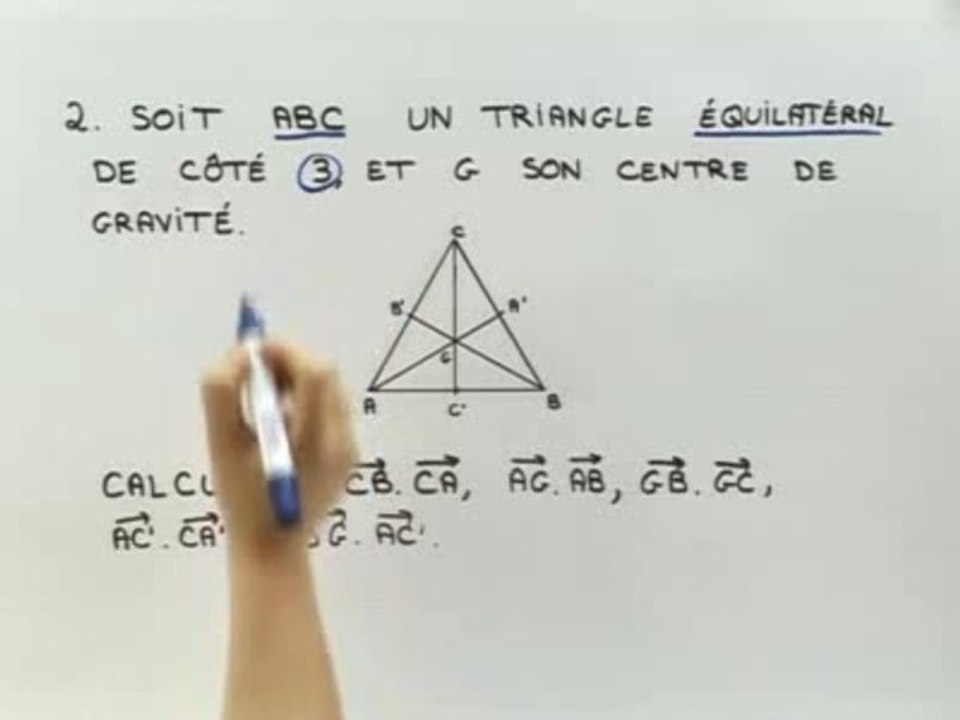 Produit scalaire de deux vecteurs - Exo 2 : énoncé