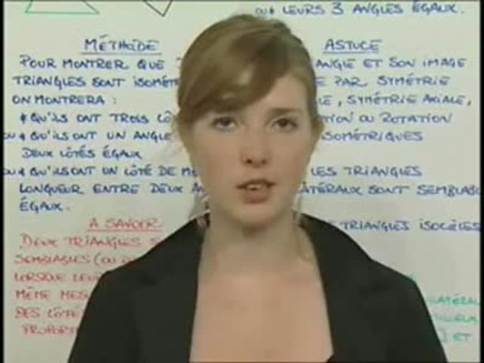 Triangles semblables et isométriques - Cours