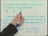 Sinus, cosinus et tangente sur le cercle trigonométrique - Exo 1 (1/2)