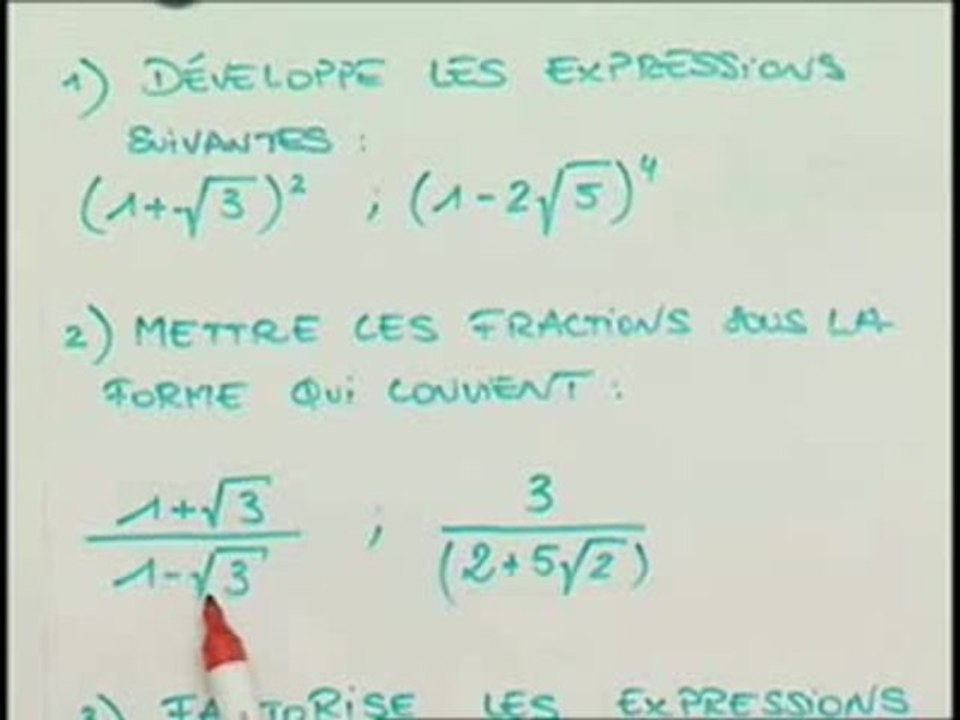 Les identités remarquables - Exo 2 (1/2)
