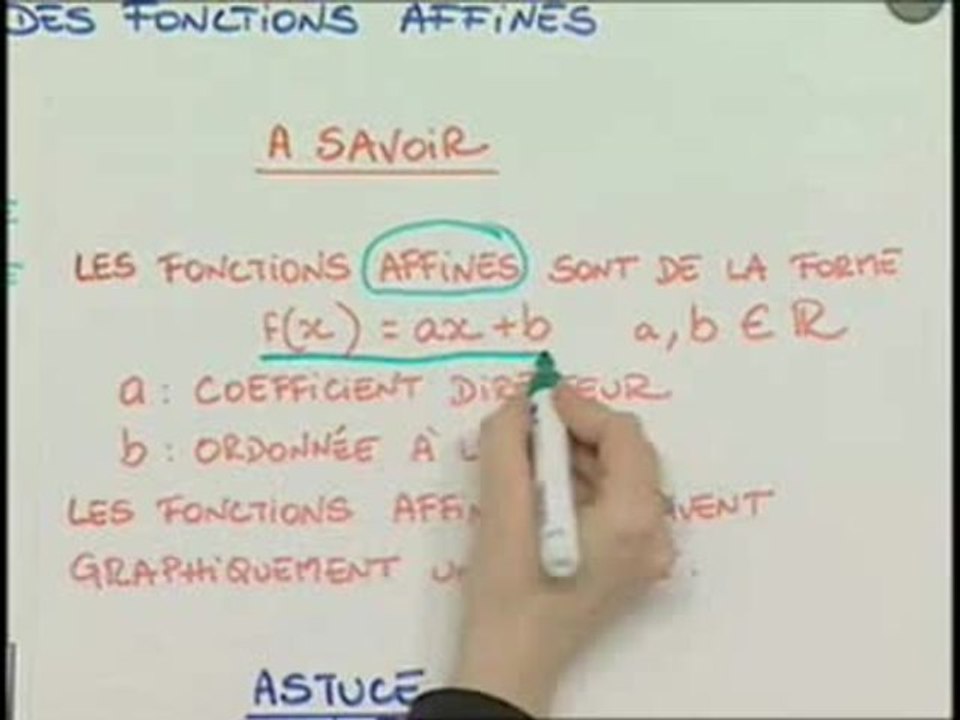 L'Étude des fonctions affinés - Cours 2
