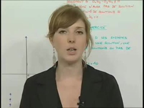 Conditions de résolution de systèmes de 2 équations à 2 inconnues - Cours 1