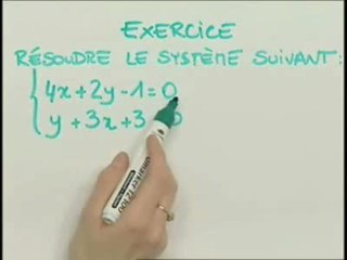 Résolution de systèmes de 2 équations à 2 inconnues - Exo