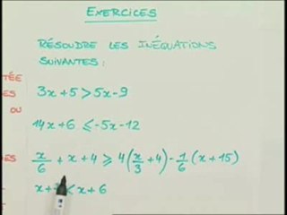 Résolution des inéquations du 1er degré à une inconnue - Exo (1/4)