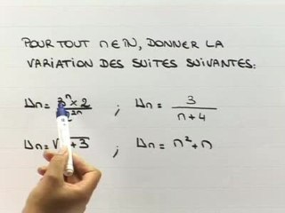 Variations d'une suite - Exo 1 : énoncé