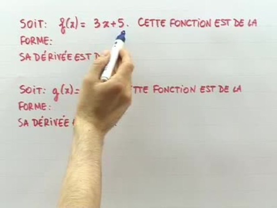 Les fonctions dérivées usuelles - Cours 2