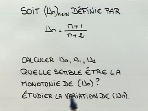 Variations d'une suite - Exo 2 : énoncé