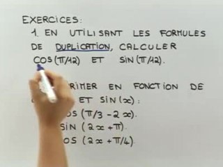 Duplication et linéarisation de cos et sin - Exo : énoncés