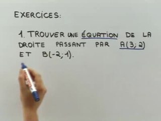 Équations de droite - Exo 1 : énoncé