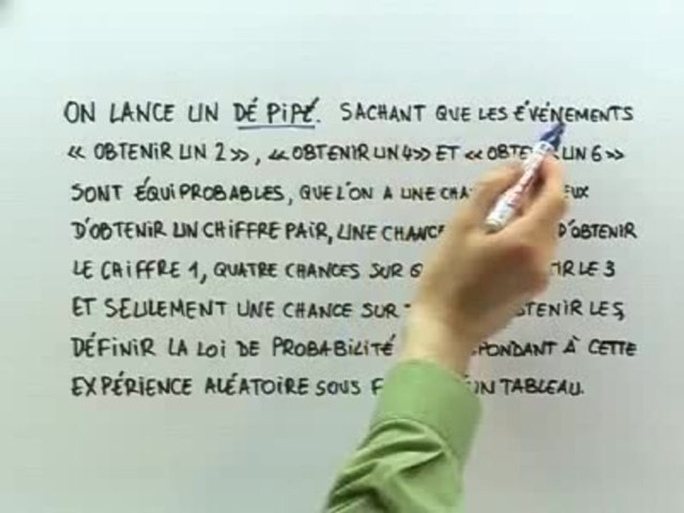 Lois de probabilités - Exo 1 : énoncé