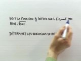 L'étude des variations d'une fonction grâce à sa dérivée - Exo 1 : énoncé